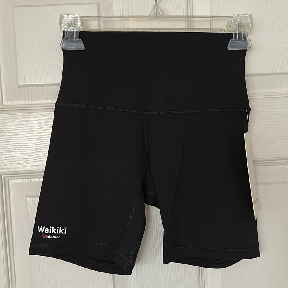 LULULEMON Align HR Short 6” Black Size 4 High Rise Biker Shorts WAIKIKI Hawaii 🖤